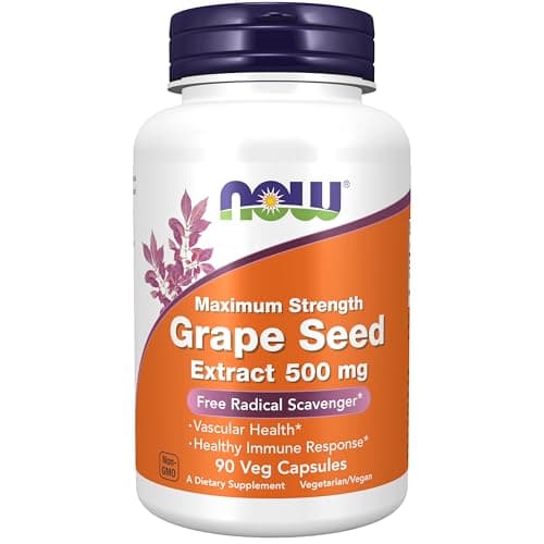 Now Supplements, Grape Seed Extract, Maximum Strength 500 mg…