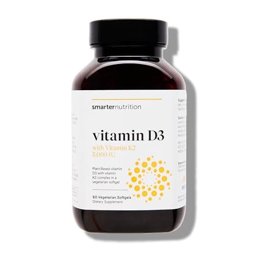 SMARTERNUTRITION Vegan Vitamin D3 5000 IU + Natural Vitamin K2…