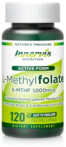 L-Methylfolate 1000mcg (120 Caps) Active Folate for Heart