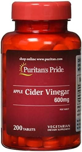 Puritan's Pride Apple Cider Vinegar 600mg, 200 Tablets