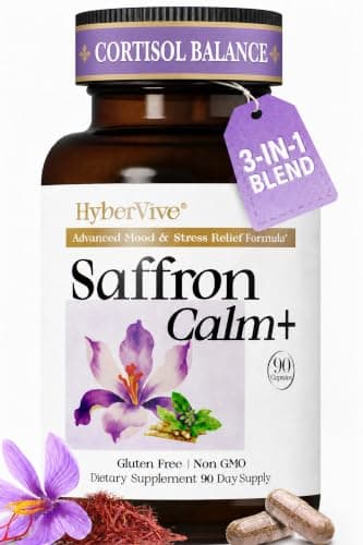 Saffron Supplements with Ashwagandha & L-Theanine - 368.5MG…