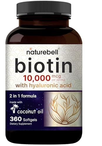 NatureBell Biotin 10000mcg + Hyaluronic Acid 25mg | 360…