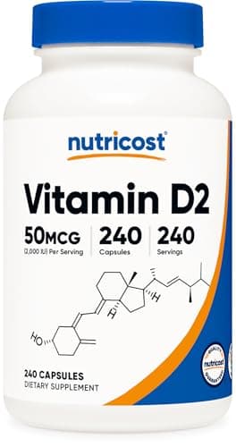 Nutricost Vitamin D2 Supplement (2000 IU) 240 Capsules - Vegan