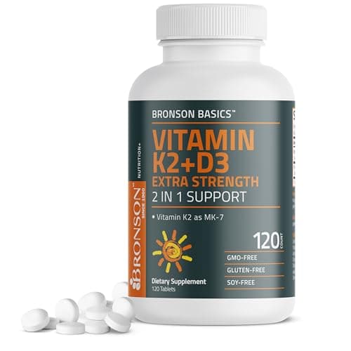 Vitamin K2 (MK7) with D3 Supplement Extra Strength 2 in 1…