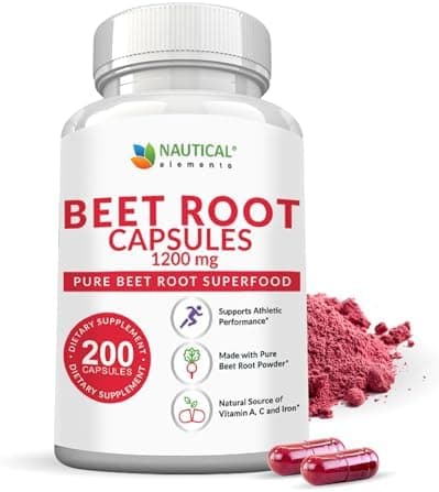 Beet Root Capsules - 1200mg Per Serving - 200 Beet Root Powder…