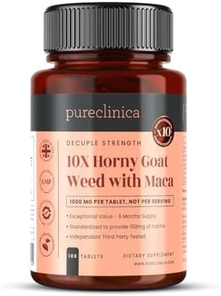 pureclinica Horny Goat Weed & Maca 1000mg – 180 Tablets (6…