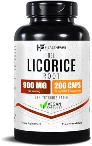 Healthfare Licorice Root Extract 900mg | 200 Vegan Capsules…