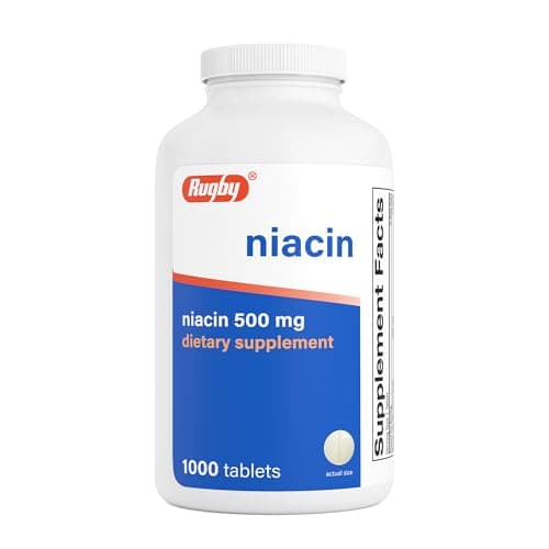 Rugby Niacin 500mg - Vitamin B3 Supplement for Men and Women - 1