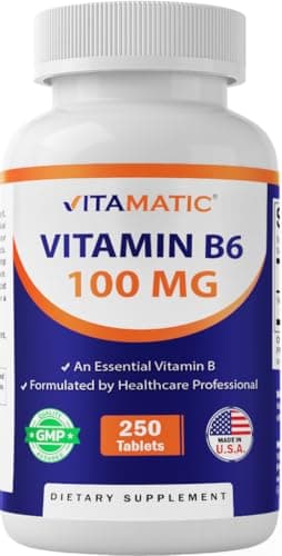 Vitamatic Vitamin B6 (Pyridoxine HCl) 100mg – 250 Vegetarian…