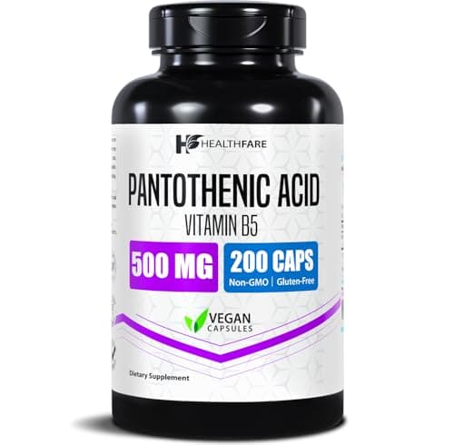 Healthfare Pantothenic Acid 500mg Vitamin B5 Supplement | 200…
