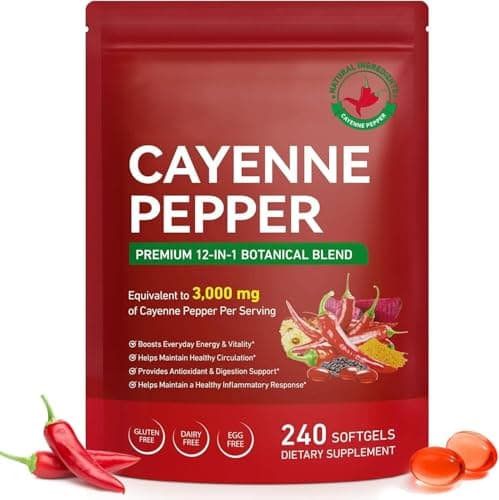 AUIWQWFI Cayenne Pepper Softgels - 240 Count for Circulation…