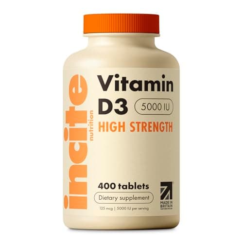 Incite Nutrition Vitamin D 5000 iu - 400 Premium Vitamin D3…