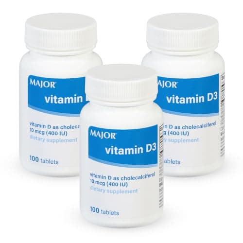 MAJOR Vitamin D3 10mcg (400 IU) - Contains 25mg of Calcium…