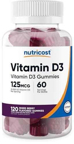 Vitamin D3 Gummies 5,000 IU (125mcg), 120 Gummies - Mixed…