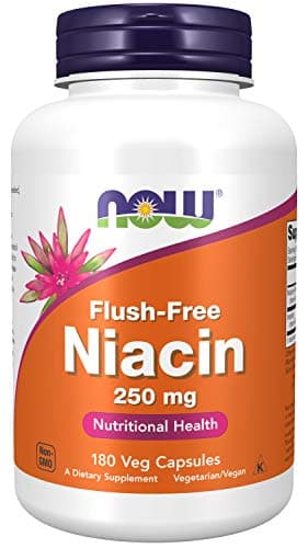 NOW Foods Niacin, Flush Free 250 mg, 180 Caps (Pack of 3)