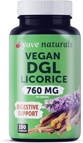 Yuve Vegan DGL Licorice 760mg - Digestive Support Supplement…