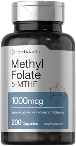 Horbäach Methyl Folate Supplement | 1000 mcg | 200 Capsules…