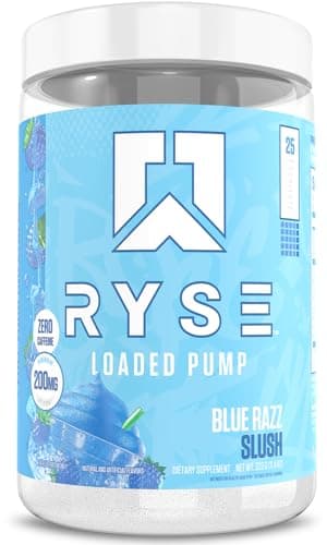 Ryse Loaded Pump Pre Workout Powder - Blue Razz Slush - No…