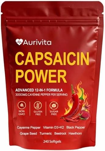 Aurivita Capsaicin Softgels – Gut Health & Digestive