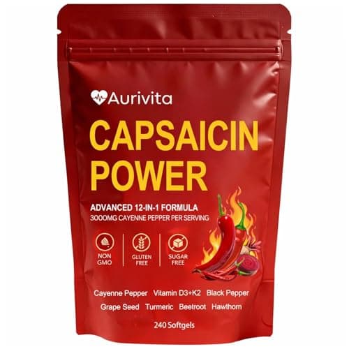 Aurivita Capsaicin Softgels – Gut Health & Digestive