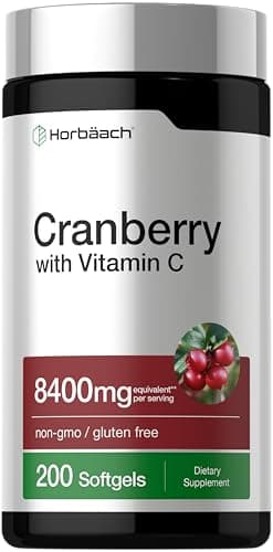 Horbäach Cranberry Pills for Women and Men | 200 Softgels