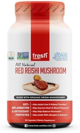 Fresh Nutrition Organic Reishi Mushroom Capsules - Rich…