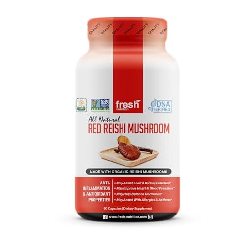 Fresh Nutrition Organic Reishi Mushroom Capsules - Rich…