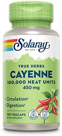 Solaray Cayenne 100,000 Heat Units, Capsaicin Supplements, 100…