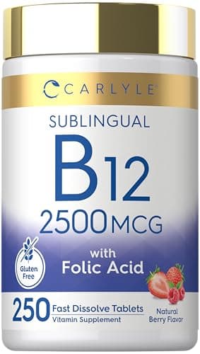 Carlyle Vitamin B12 Sublingual 2500 mcg | 250 Fast Dissolve…