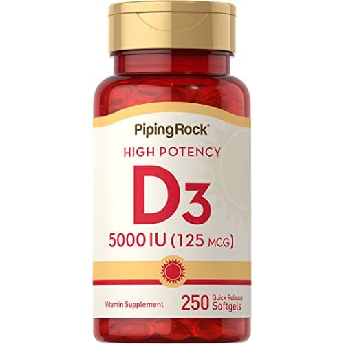 Piping Rock Vitamin D3 5000 IU | 250 Softgels | High Potency…