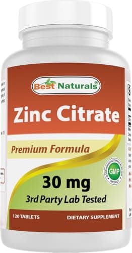 Best Naturals Zinc 30mg Supplements (as Zinc Citrate) - zinc…