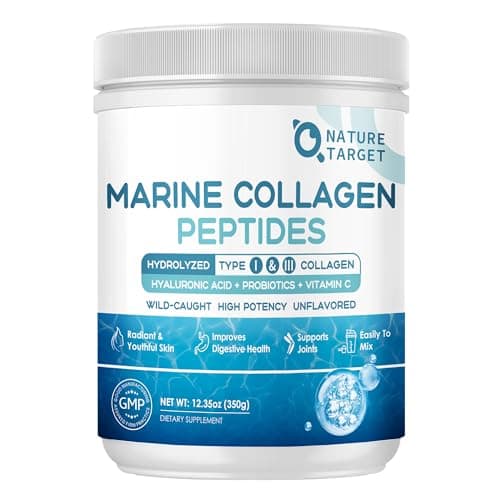 NATURE TARGET Marine Collagen Peptides Powder - Type I & III…