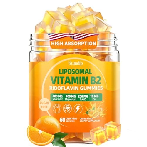 Vitamin B2 Gummies, Liposomal Riboflavin 400mg Supplement…