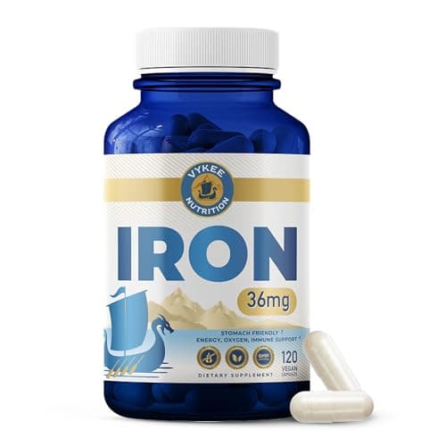 Vykee Nutrition Iron Bisglycinate - 36 mg for Men and Women