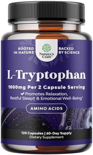 L-Tryptophan Capsules 1000mg per Serving - L Tryptophan…