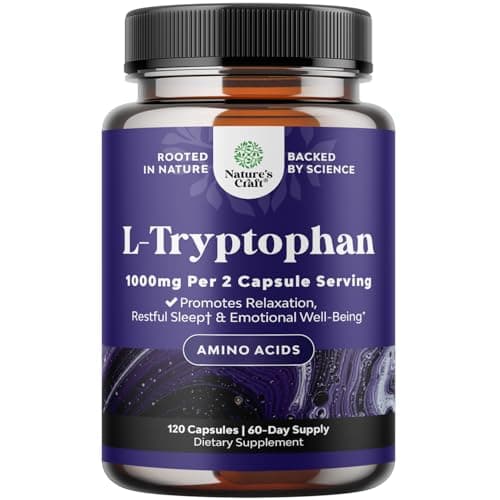 L-Tryptophan Capsules 1000mg per Serving - L Tryptophan…