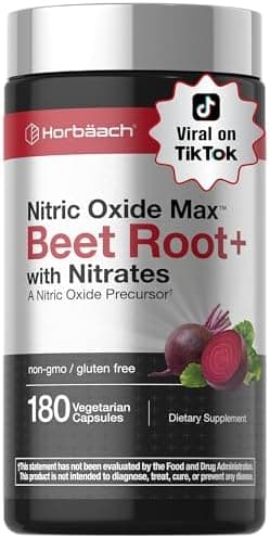 Horbäach Nitric Oxide Beet Root Capsules | 180 Count