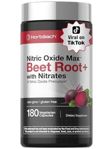 Horbäach Nitric Oxide Beet Root Capsules | 180 Count