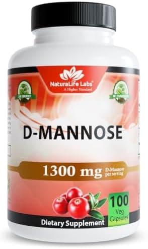 NaturaLife Labs Organic D-Mannose 1300mg + Organic Cranberry…