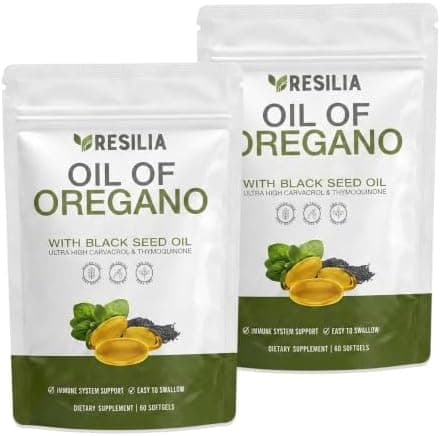 Resilia Oil Of Oregano Softgels with Black Seed Oil - 120…