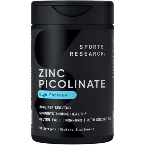 Sports Research® Zinc Picolinate 30mg w/Organic Coconut Oil