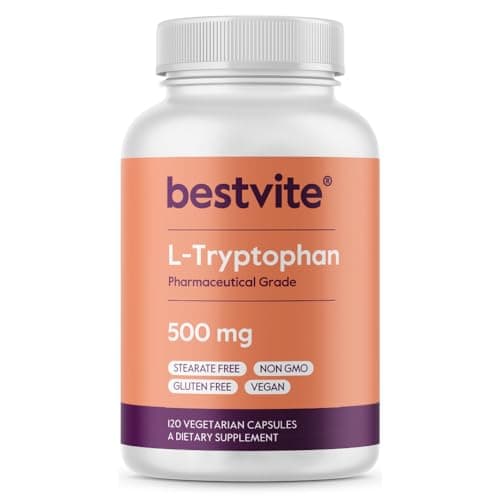 BESTVITE L-Tryptophan 500mg per Capsule (120 Veg Caps) - No…