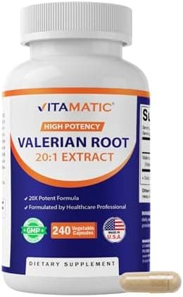 Vitamatic Valerian Root 20:1 Extract 250 mg, 240 Capsules