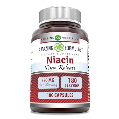 Amazing Formulas Niacin(Vitamin B3) 250 mg 180 Capsules…