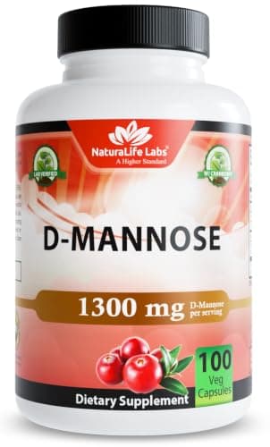 NaturaLife Labs Organic D-Mannose 1300mg + Organic Cranberry…