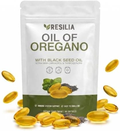 Resilia Oil Of Oregano Softgels with Black Seed Oil - 60…