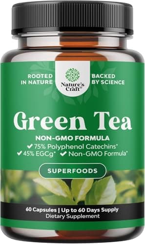 Green Tea Extract Capsules - 500mg Pure Leaf Green Tea…