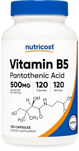 Nutricost Pantothenic Acid (Vitamin B5) 500mg, 120 Capsules
