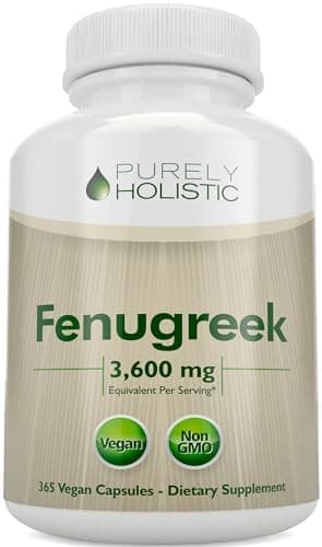 Purely Holistic Fenugreek Capsules 360mg per Serving - 365…