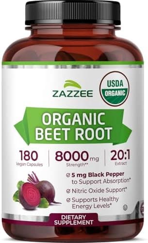 Zazzee USDA Organic Beet Root 20:1 Extract